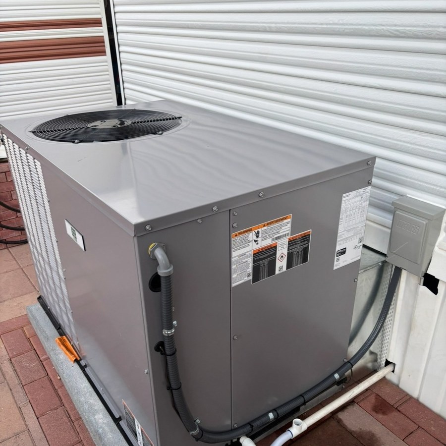 Completed package unit HVAC installation
